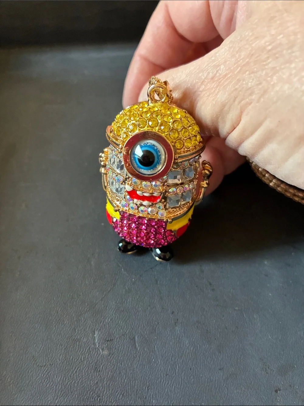Crystal-Embellished Minion Pendant necklace  comes with chain.NWOT